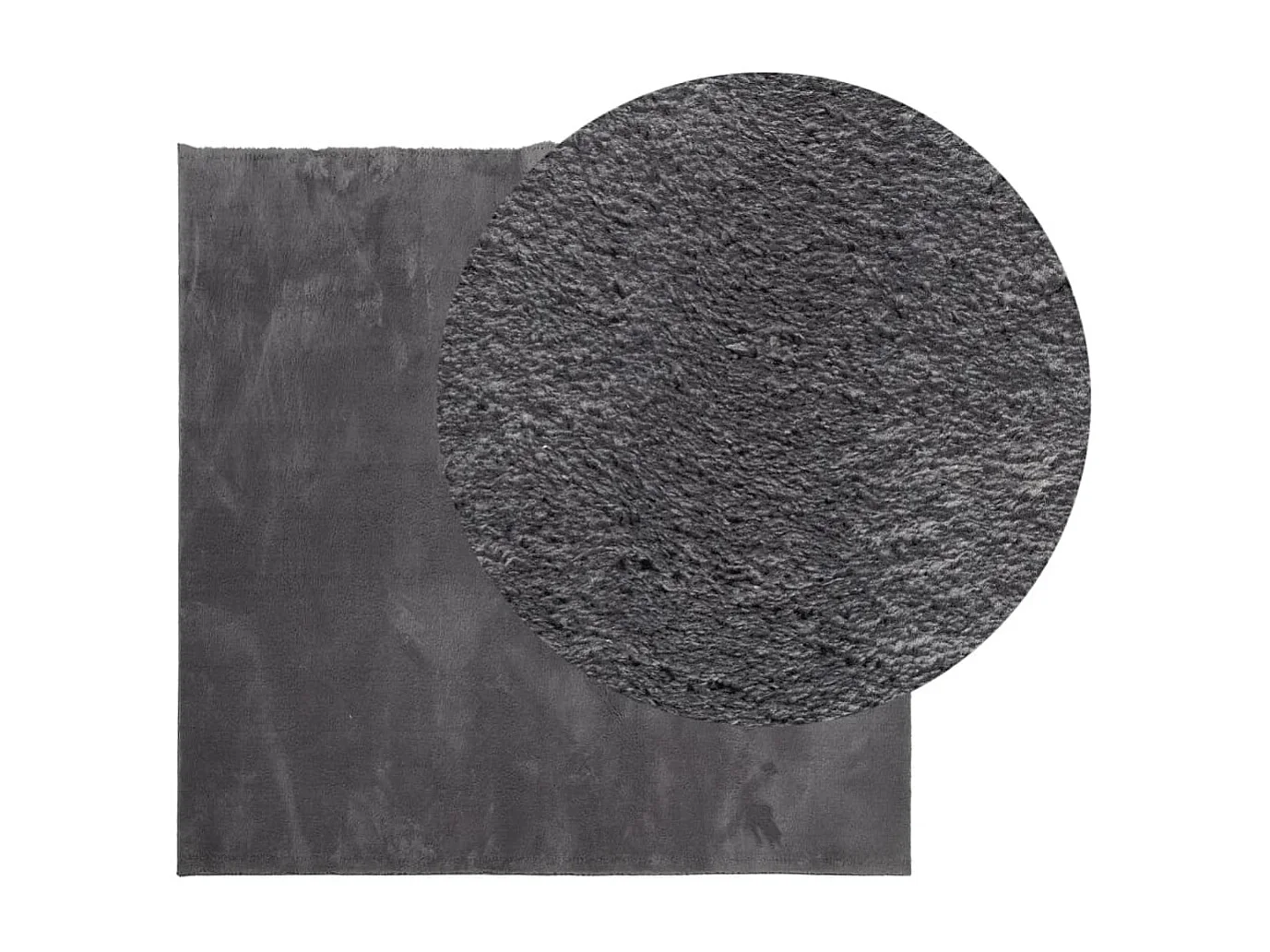 Hester  Tapis HUARTE à poils courts doux lavable anthracite 160x160 cm