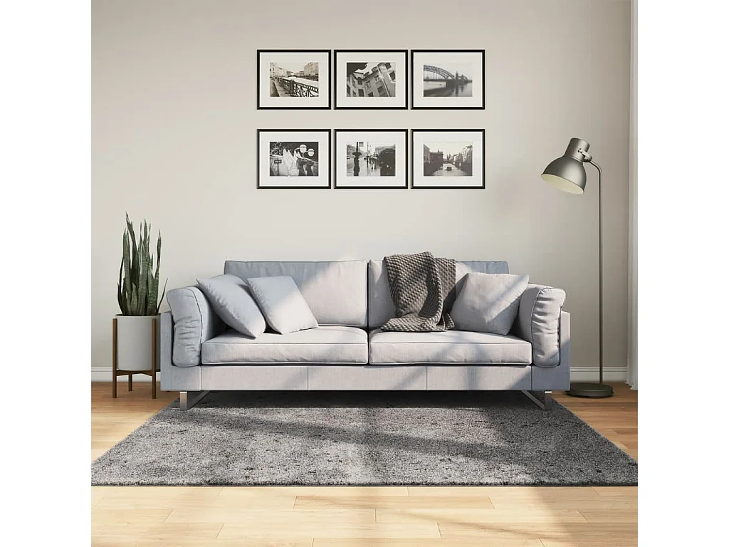 Hester  Tappeto Pelo Corto HUARTE Morbido Lavabile Antracite 160x160 cm