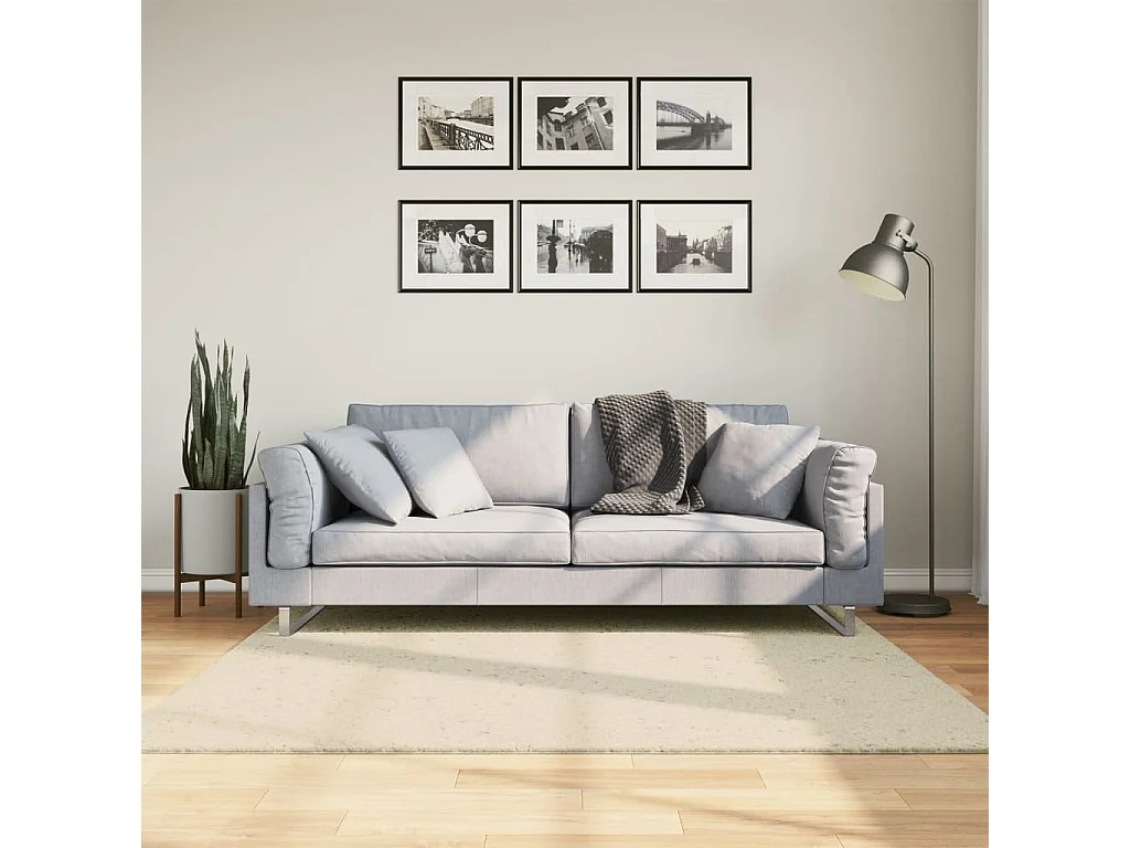 Hester  Teppich HUARTE Kurzflor Weich und Waschbar Creme 160x160 cm