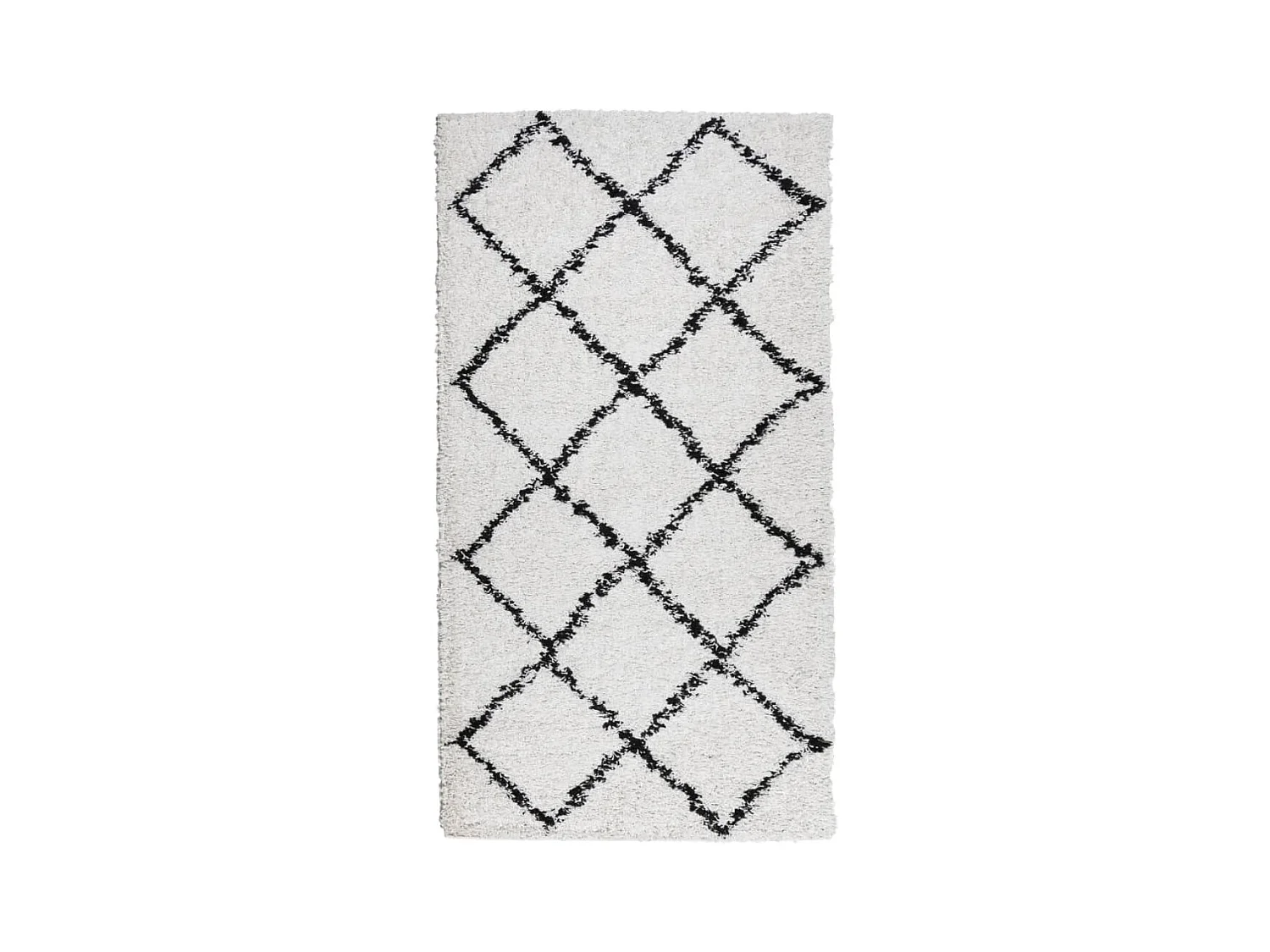 Vito  Vloerkleed PAMPLONA shaggy hoogpolig 60x110 cm crème en zwart