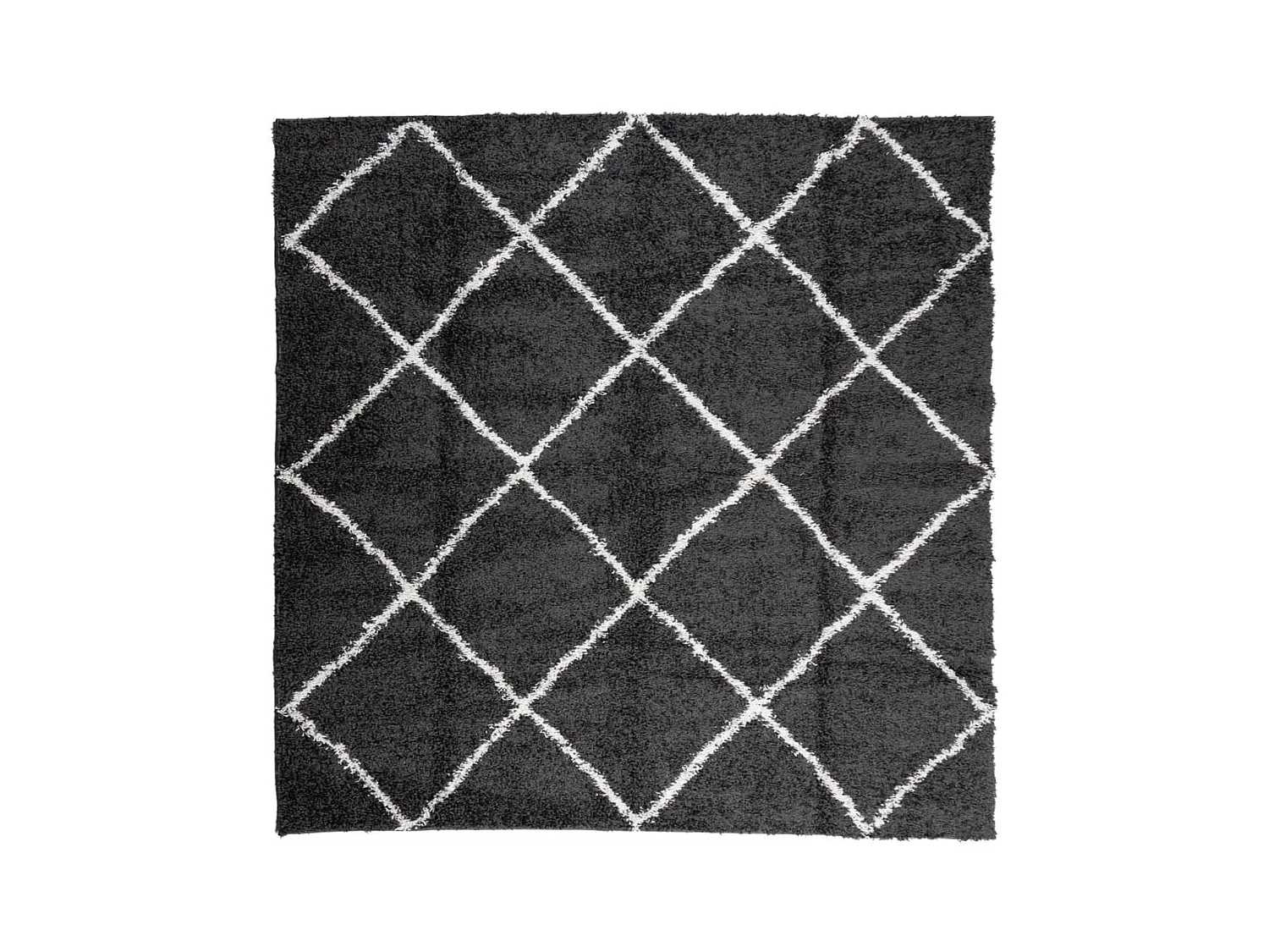 Vito  Vloerkleed PAMPLONA shaggy hoogpolig 120x120 cm zwart en crème