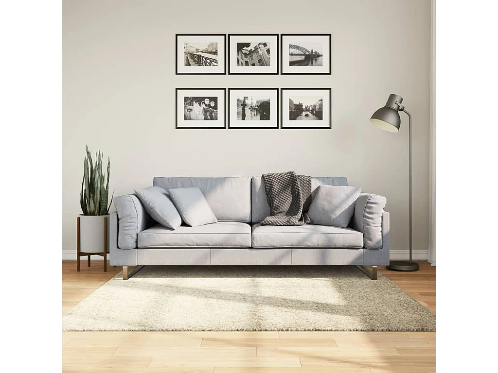 Vito  Tappeto Shaggy PAMPLONA a Pelo Lungo Moderno Oro 160x160 cm