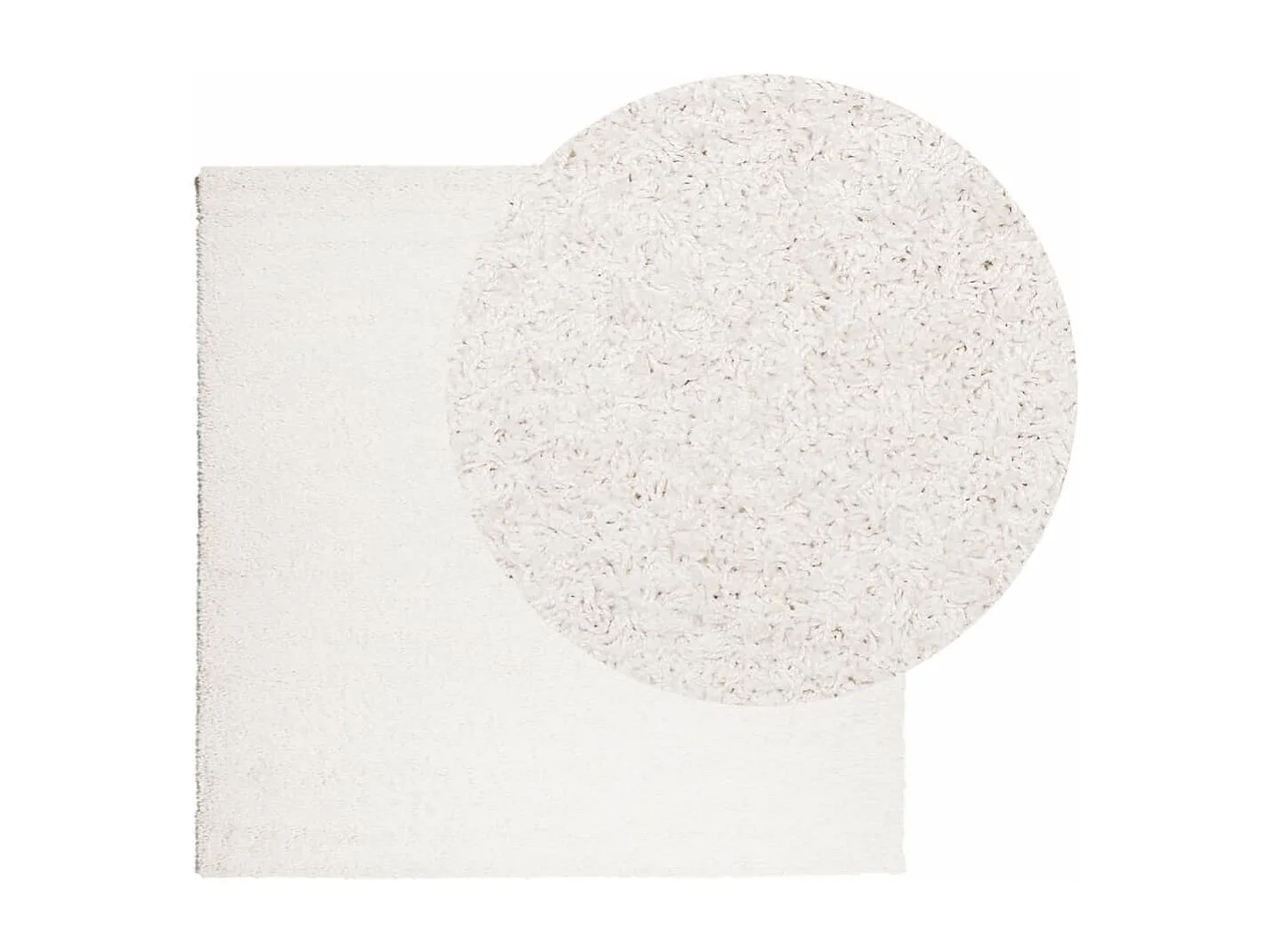 Vito  Tappeto Shaggy PAMPLONA a Pelo Lungo Moderno Crema 160x160 cm