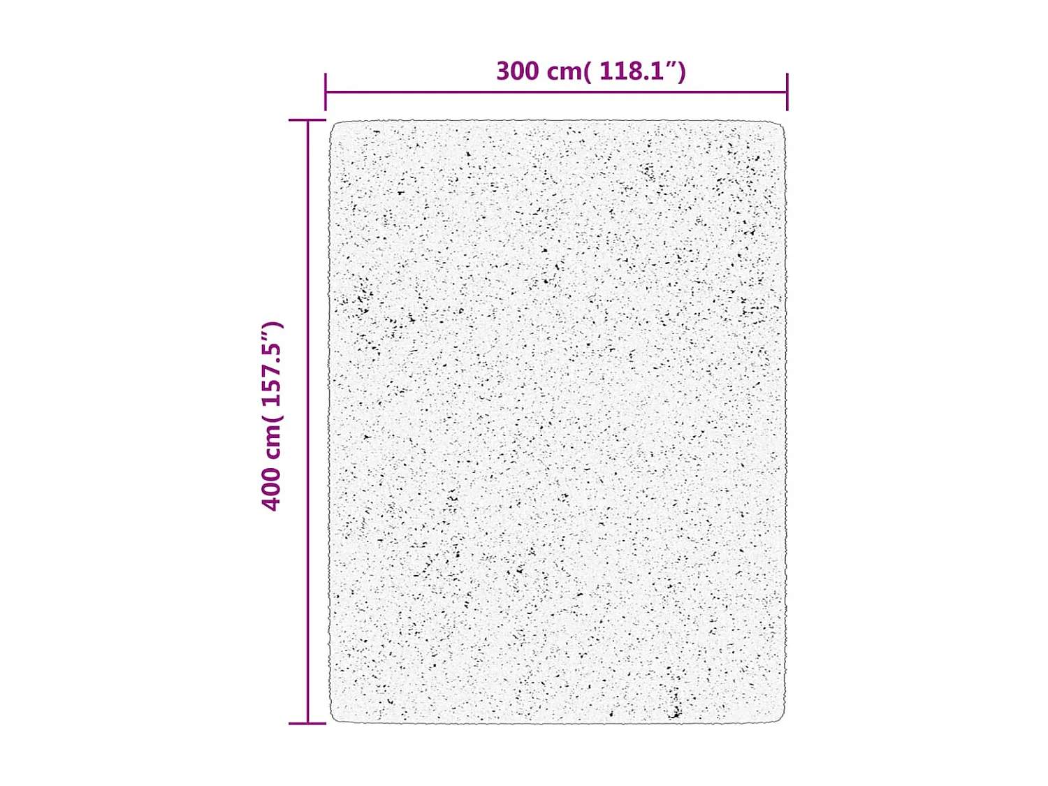 Vito  Tapis shaggy à poils longs moderne crème et noir 300x400 cm