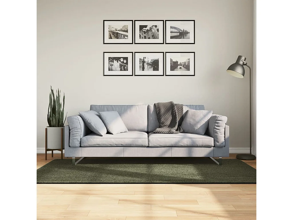 Prolenta Premium -  Vloerkleed HUARTE laagpolig zacht wasbaar 100x200 cm bosgroen