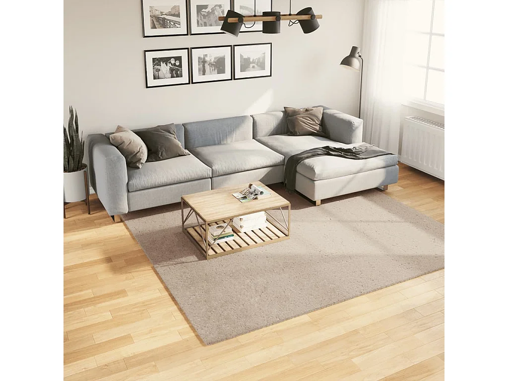 Hester  Vloerkleed HUARTE laagpolig zacht wasbaar 240x240cm zandkleurig