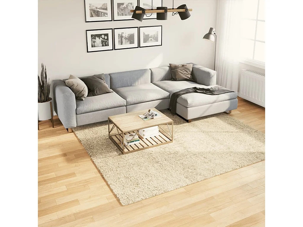 Vito  Tapis shaggy PAMPLONA poils longs moderne doré 240x240 cm