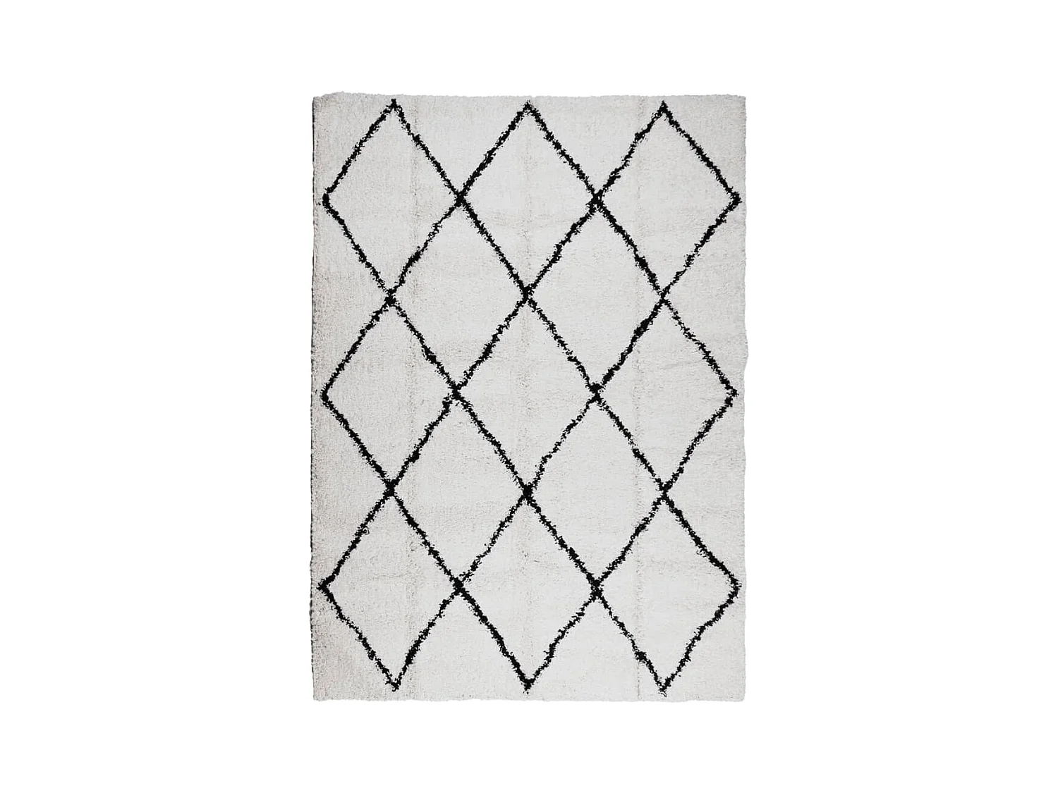 Vito  Shaggy-Teppich PAMPLONA Hochflor Modern Creme Schwarz 200x280cm