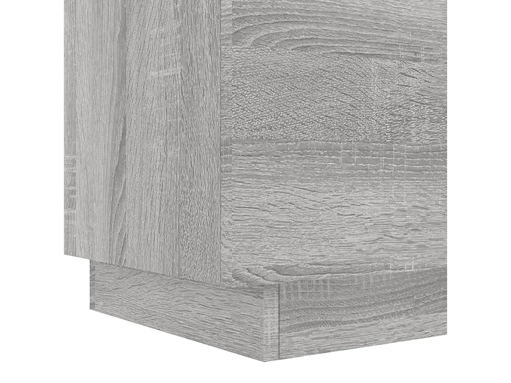 Prolenta Premium -  Nachtkastje met LED-verlichting bewerkt hout grijs sonoma