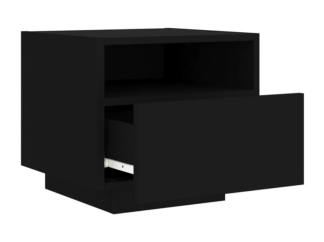 Prolenta Premium -  Nachtkastjess met LED-verlichting 2 st 40x39x37 cm zwart