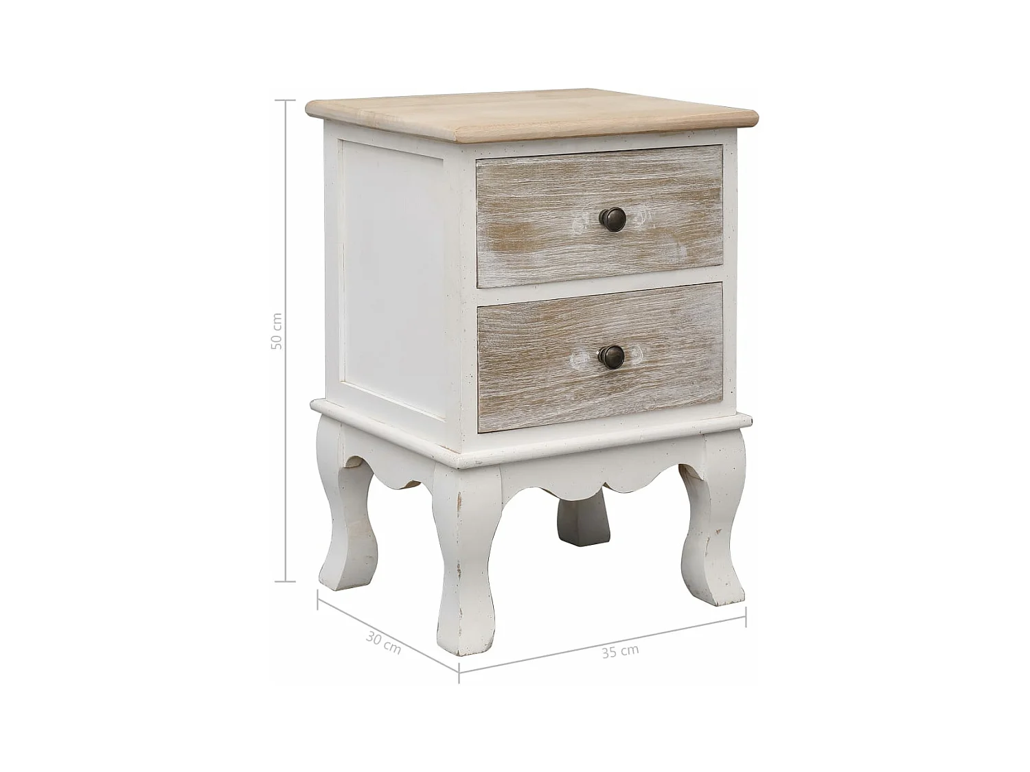 Georges  2 pcs Tables de chevet 35x30x50 cm Bois de Paulownia