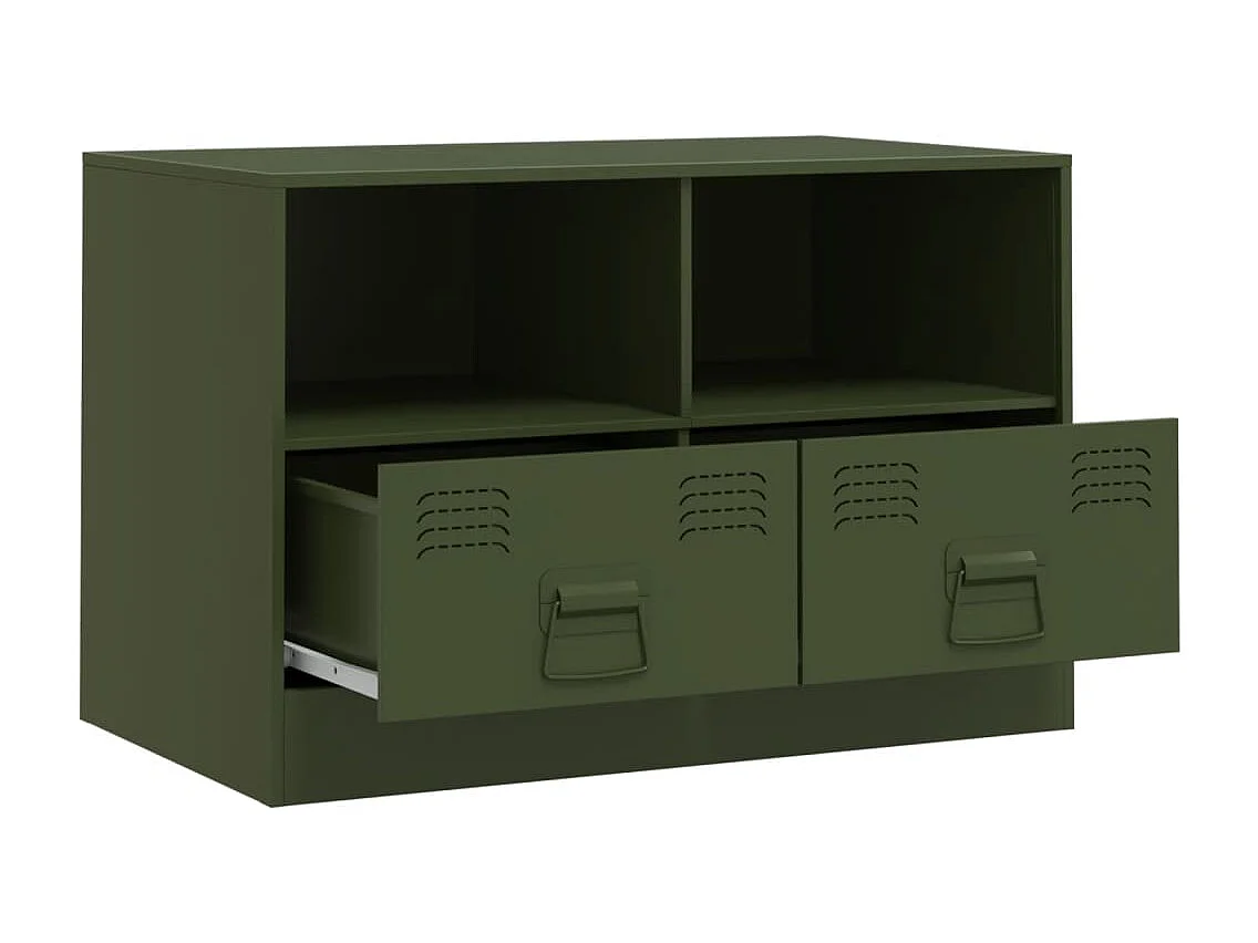Amelie  Muebles para TV 2 unidades acero verde oliva 67x39x44 cm