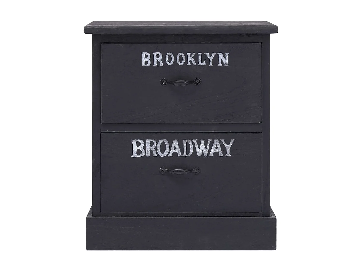 Rosolini  Nachtkastjes 2 st 38x28x45 cm paulowniahout zwart