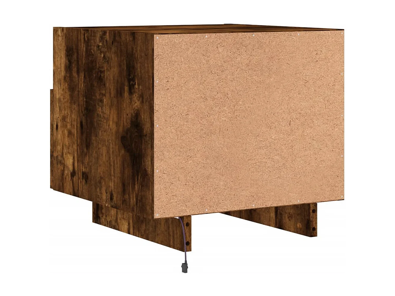 Simo  Table de chevet avec lumières LED chêne fumé 40x39x37 cm