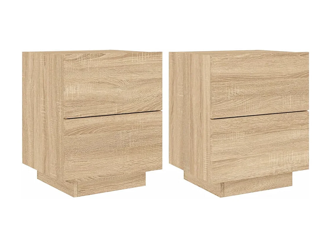 Marit Elise  Nachtkastjes met LED-verlichting 2 st bewerkt hout sonoma eiken