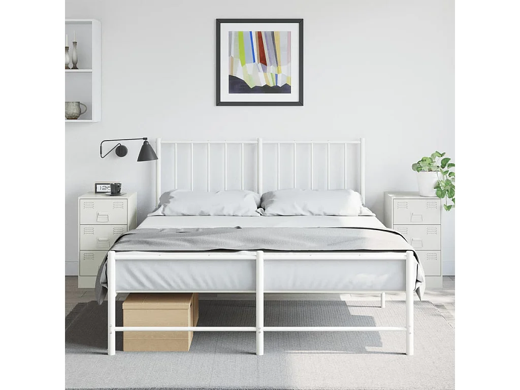 Hereford  Tables de chevet 2 pcs blanc 34,5x39x62 cm acier