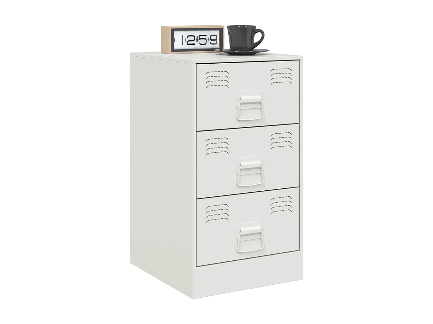 Hereford  Tables de chevet 2 pcs blanc 34,5x39x62 cm acier