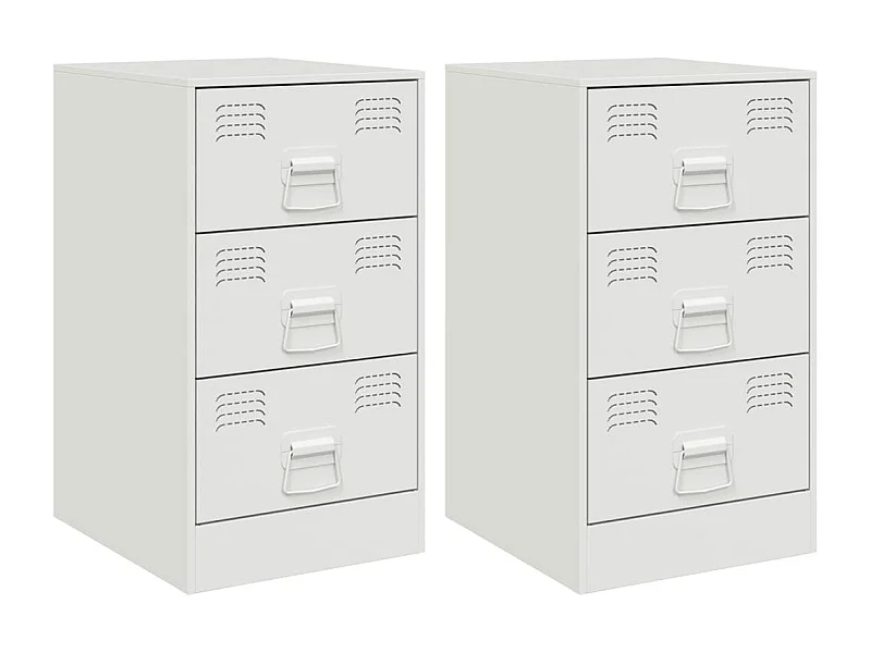 Hereford  Tables de chevet 2 pcs blanc 34,5x39x62 cm acier