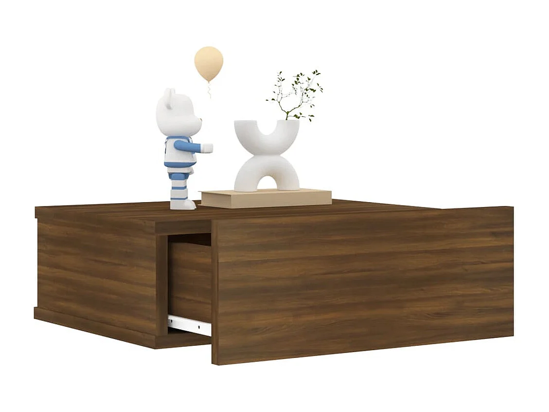 Stanford  Hängender Nachttisch Braun Eiche 40x30x15 cm Holzwerkstoff