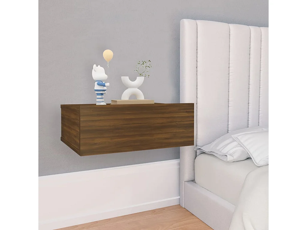 Stanford  Table de chevet flottante Chêne marron 40x30x15 cm