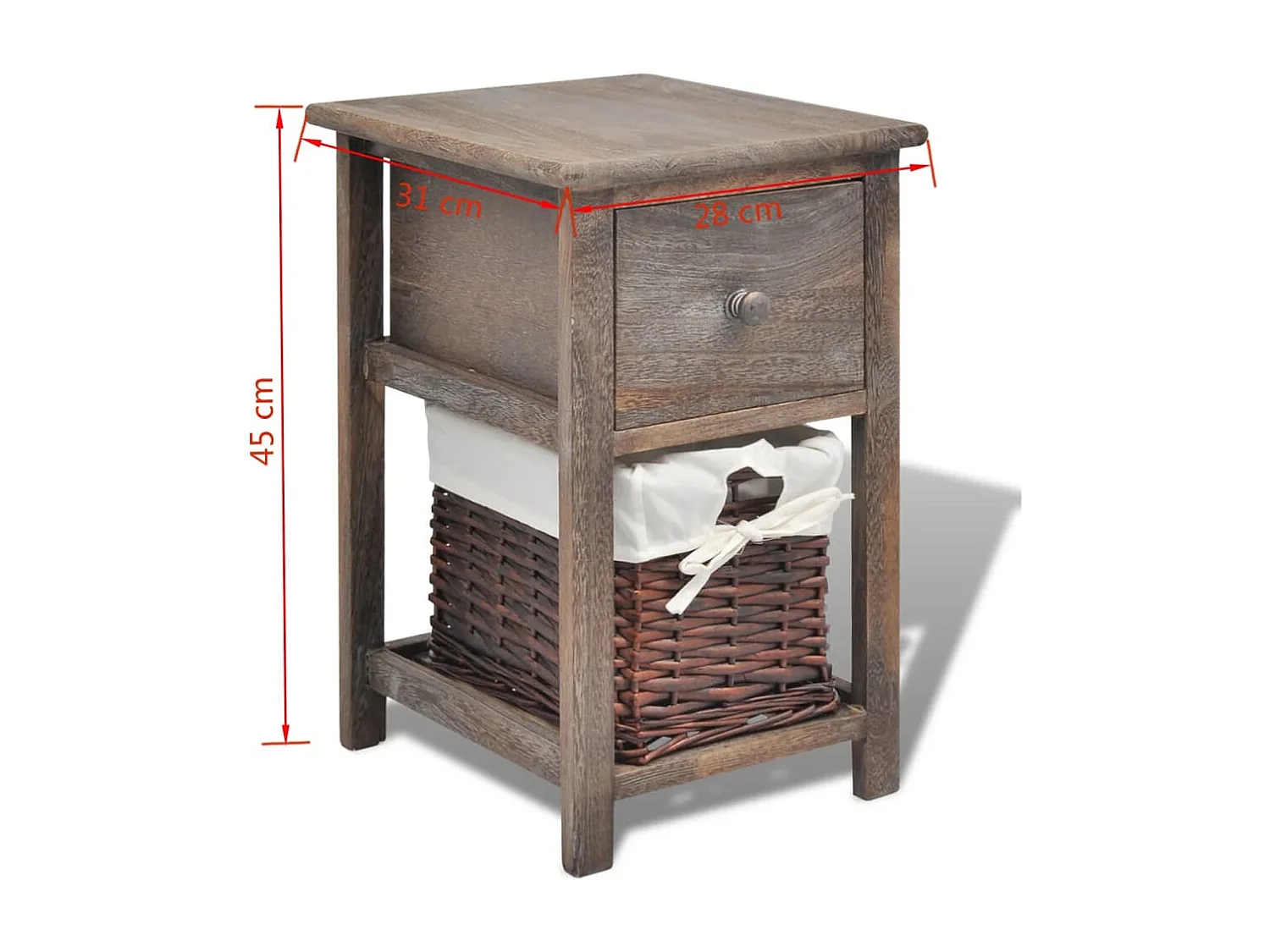 Anwar  Table de chevet Bois Marron