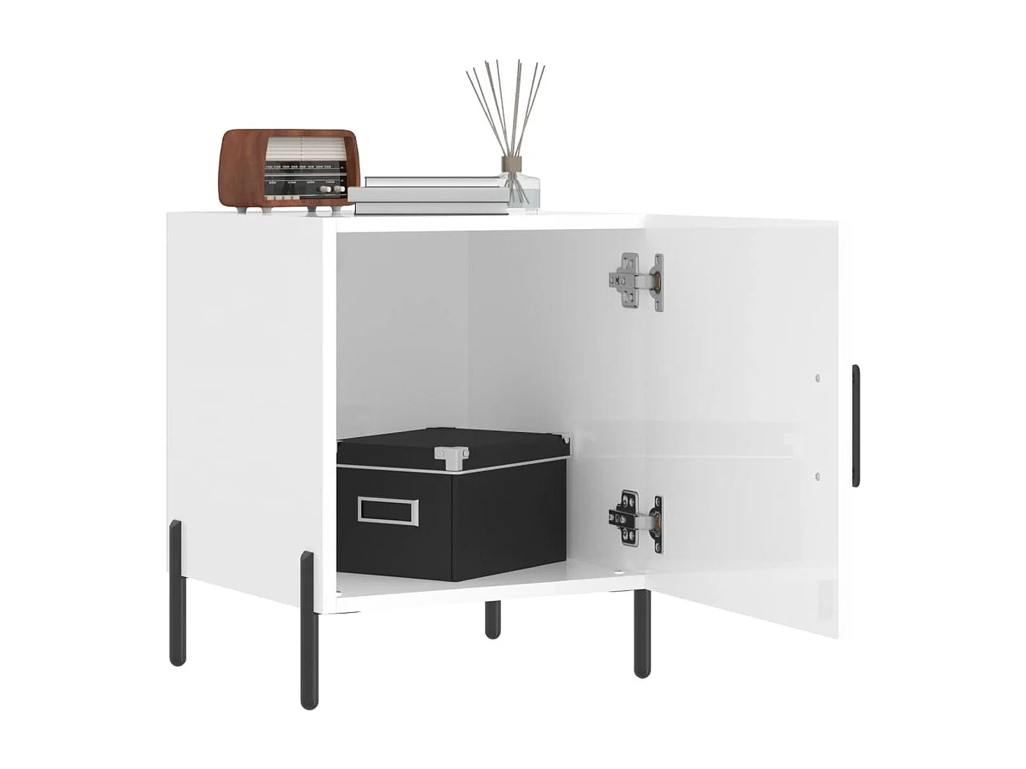 Sulva  Tables de chevet 2 pcs blanc brillant 40x40x50 cm