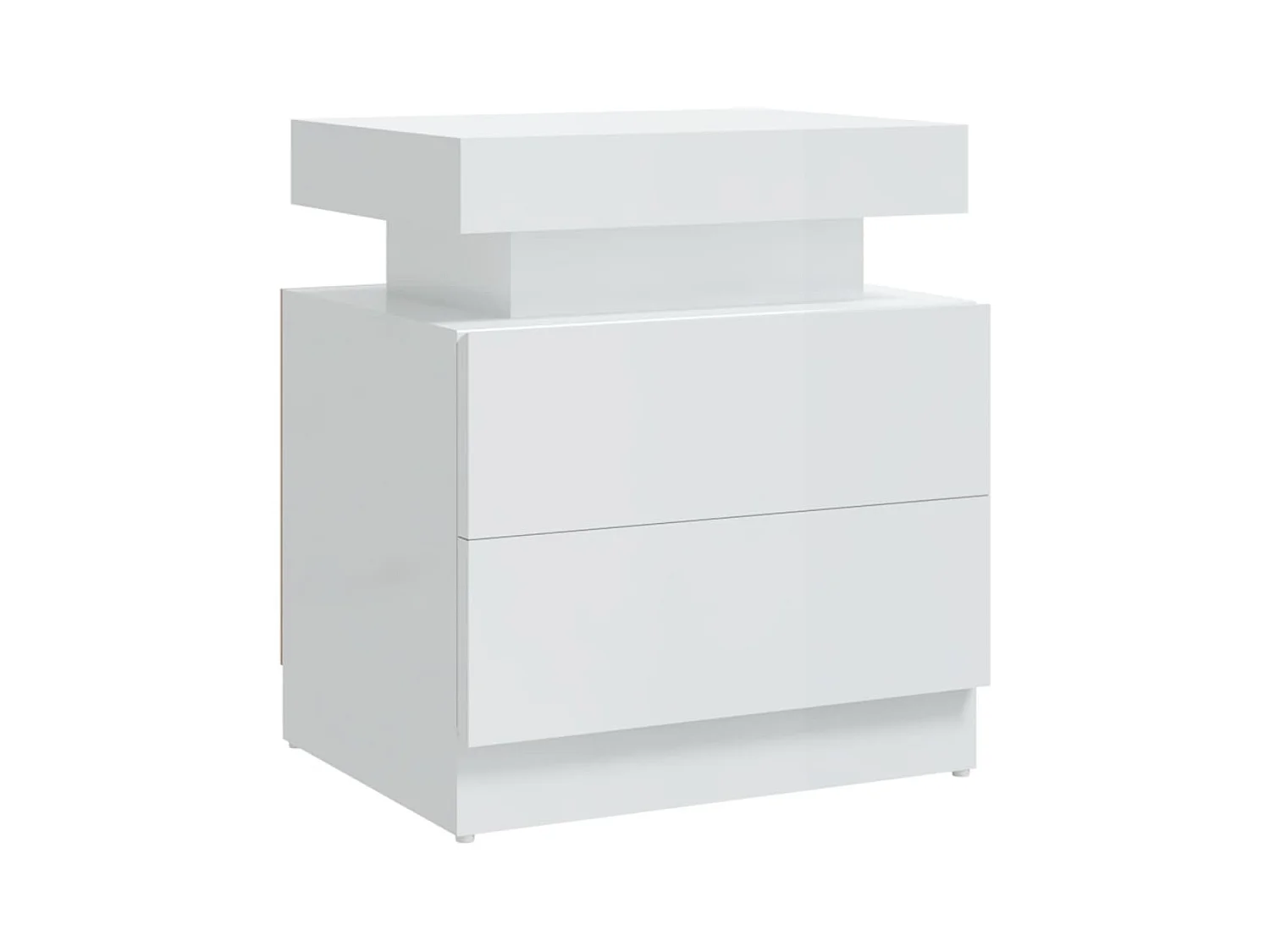 Reinir  Table de chevet Blanc brillant 45x35x52 cm Bois d'ingénierie