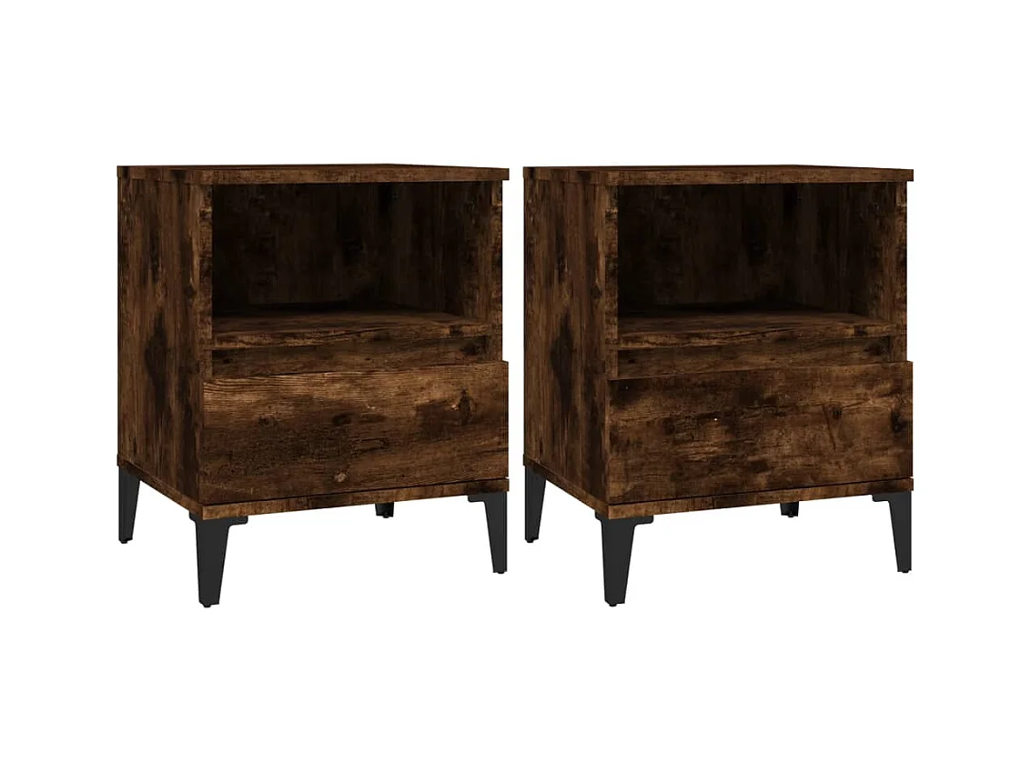 Centennial  Tables de chevet 2 pcs Chêne fumé 40x35x50 cm