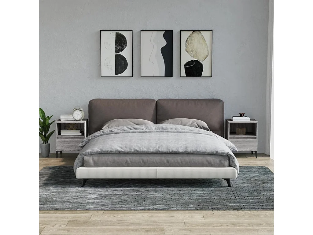 Centennial  Mesitas de noche 2 unidades gris Sonoma 40x35x50 cm