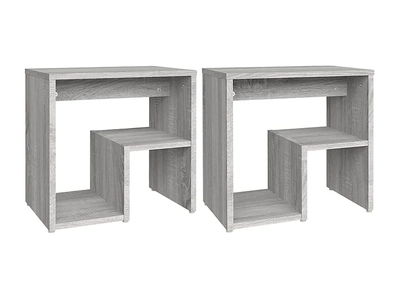 Ouderkerk aan den IJssel  Tables de chevet 2 pcs Sonoma gris 40x30x40 cm Bois ingénierie