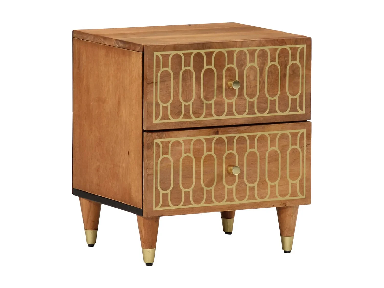 Fryrda  Table de chevet 40x33x46 cm Bois de manguier solide