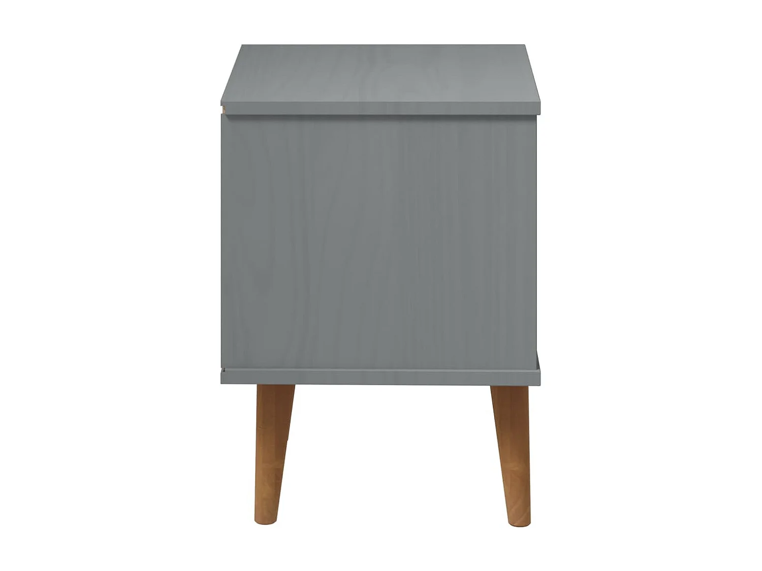 Qilrim  Nachttisch MOLDE Grau 40x35x48 cm Massivholz Kiefer