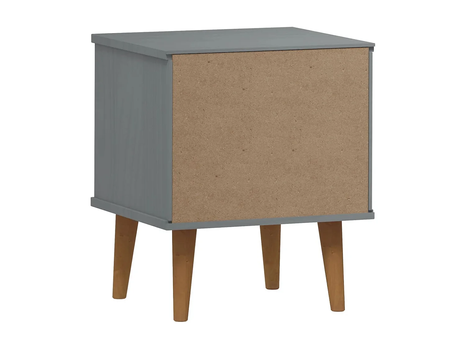 Qilrim  Nachttisch MOLDE Grau 40x35x48 cm Massivholz Kiefer