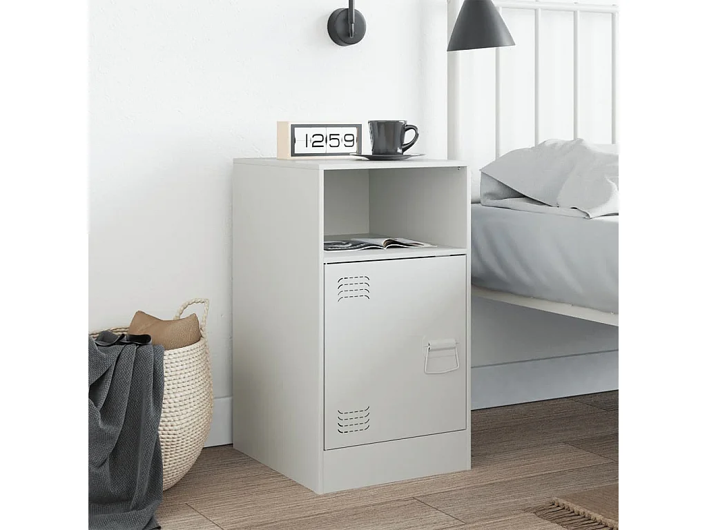 Chasity  Table de chevet blanc 34,5x39x62 cm acier