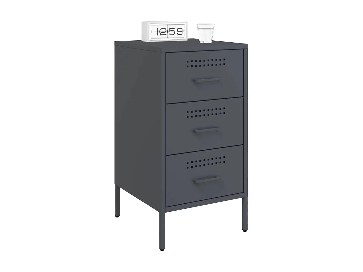 Vyndor  Table de chevet anthracite 36x39x68 cm acier