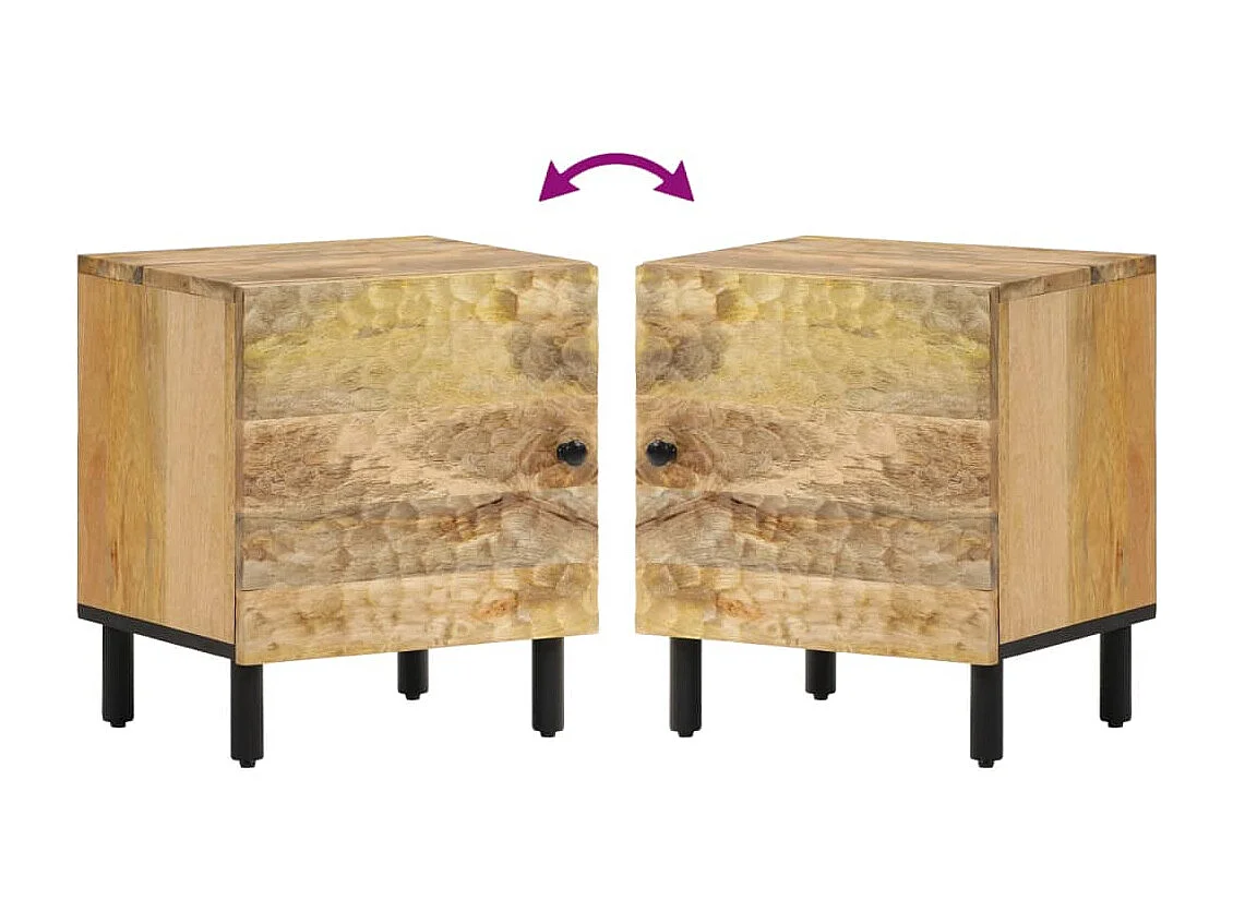 Maija  Nachttische 2 Stk. 40x33x46 cm Massivholz Mango