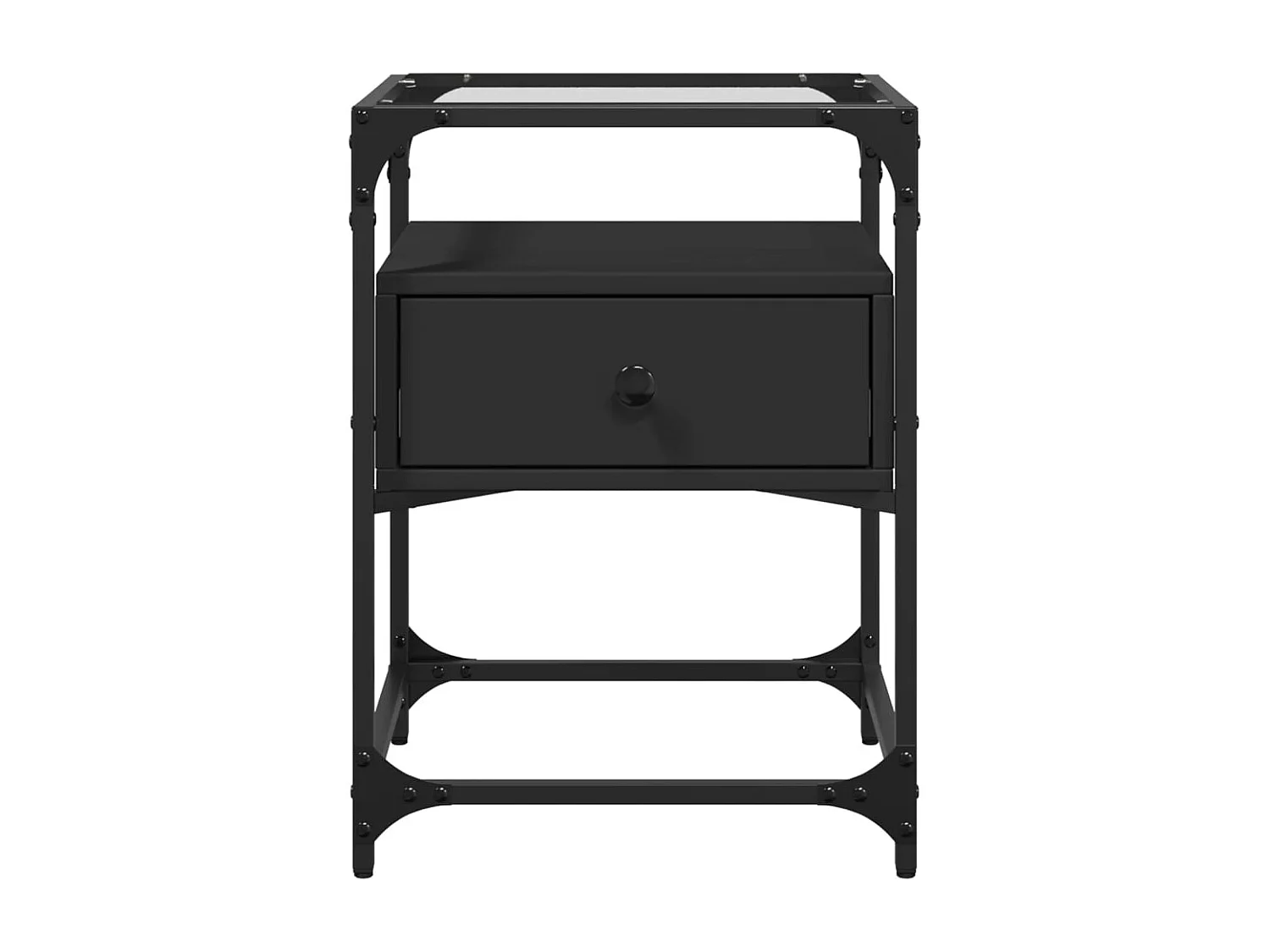 Kirsi  Table de chevet noir 40x40x55 cm bois d'ingénierie