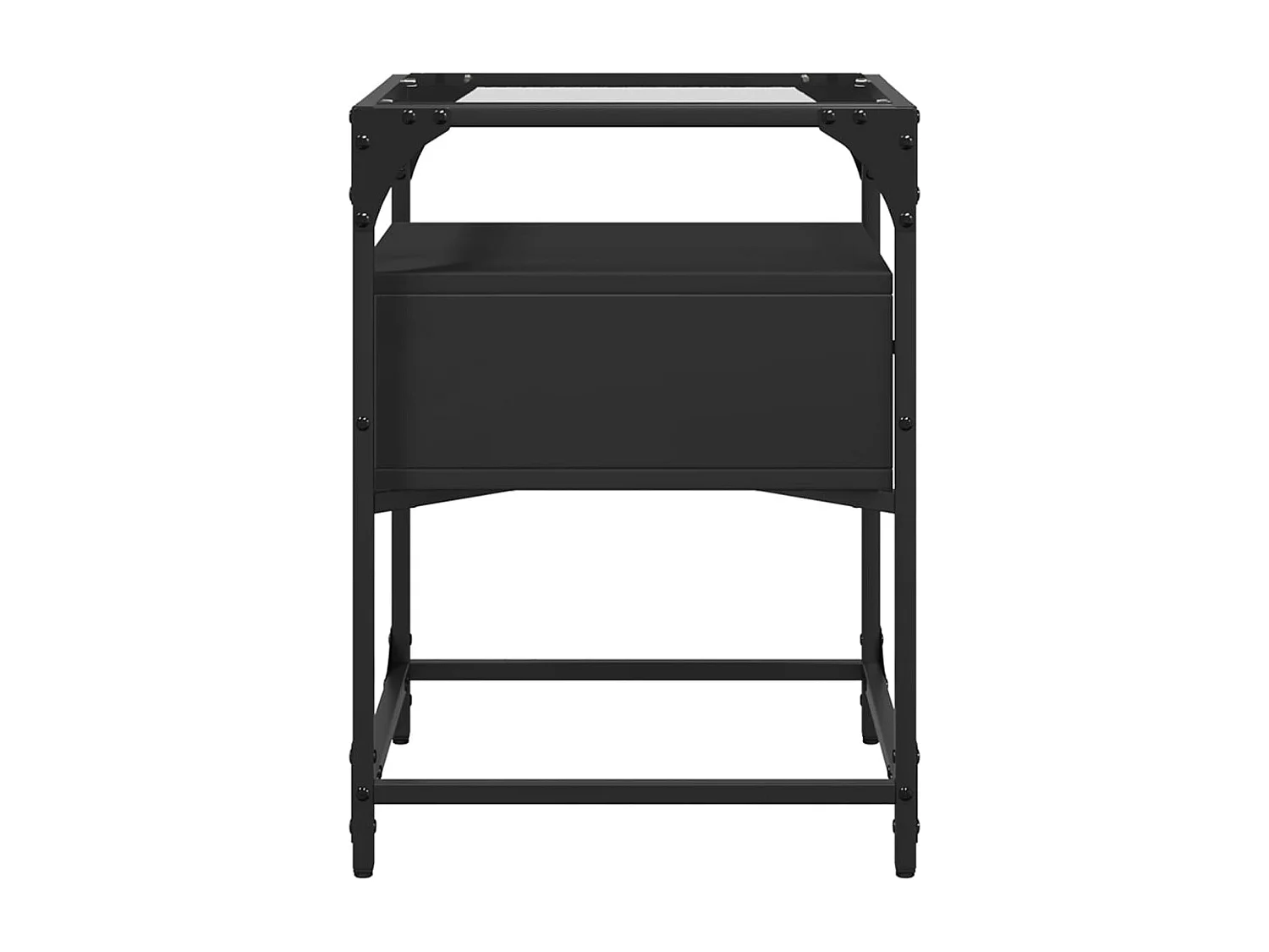 Kirsi  Table de chevet noir 40x40x55 cm bois d'ingénierie