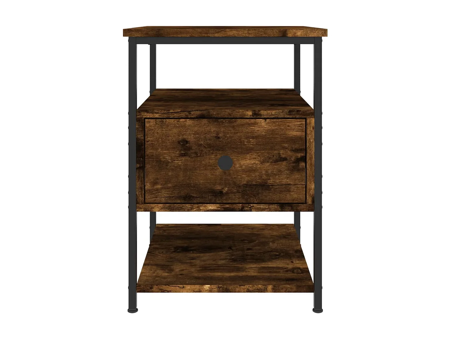 Lysli  Table de chevet chêne fumé 40x42x56 cm bois d'ingénierie