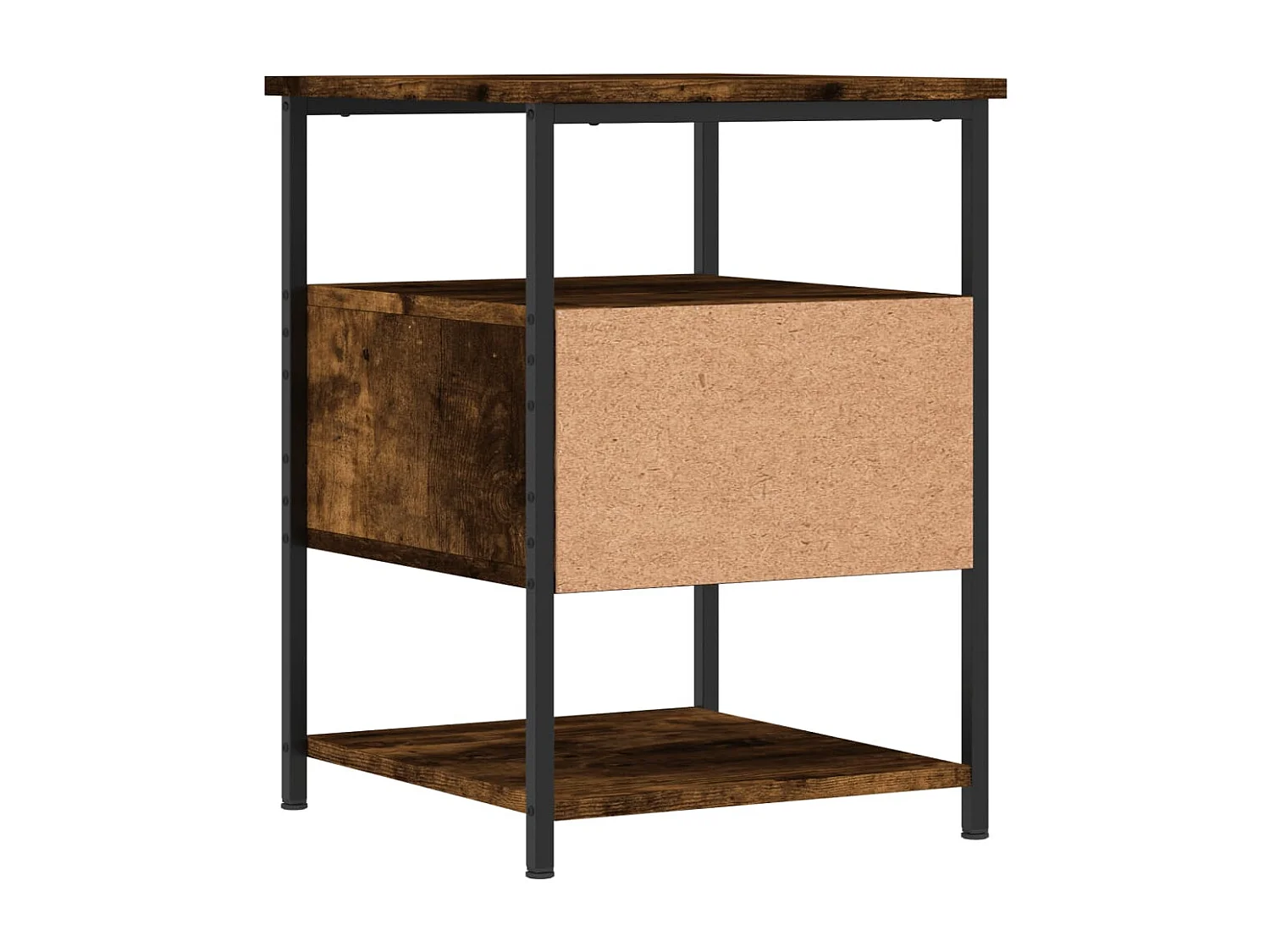 Lysli  Table de chevet chêne fumé 40x42x56 cm bois d'ingénierie