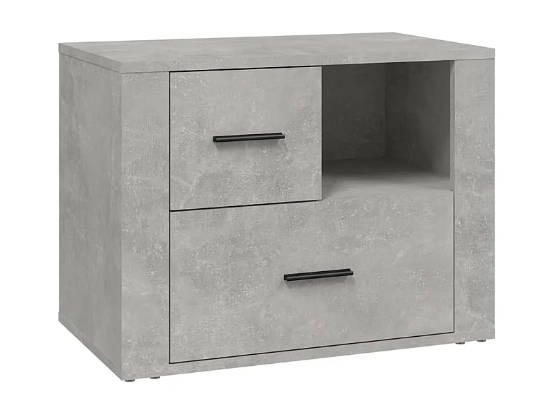 Sybe  Table de chevet Gris béton 60x36x45 cm Bois d'ingénierie