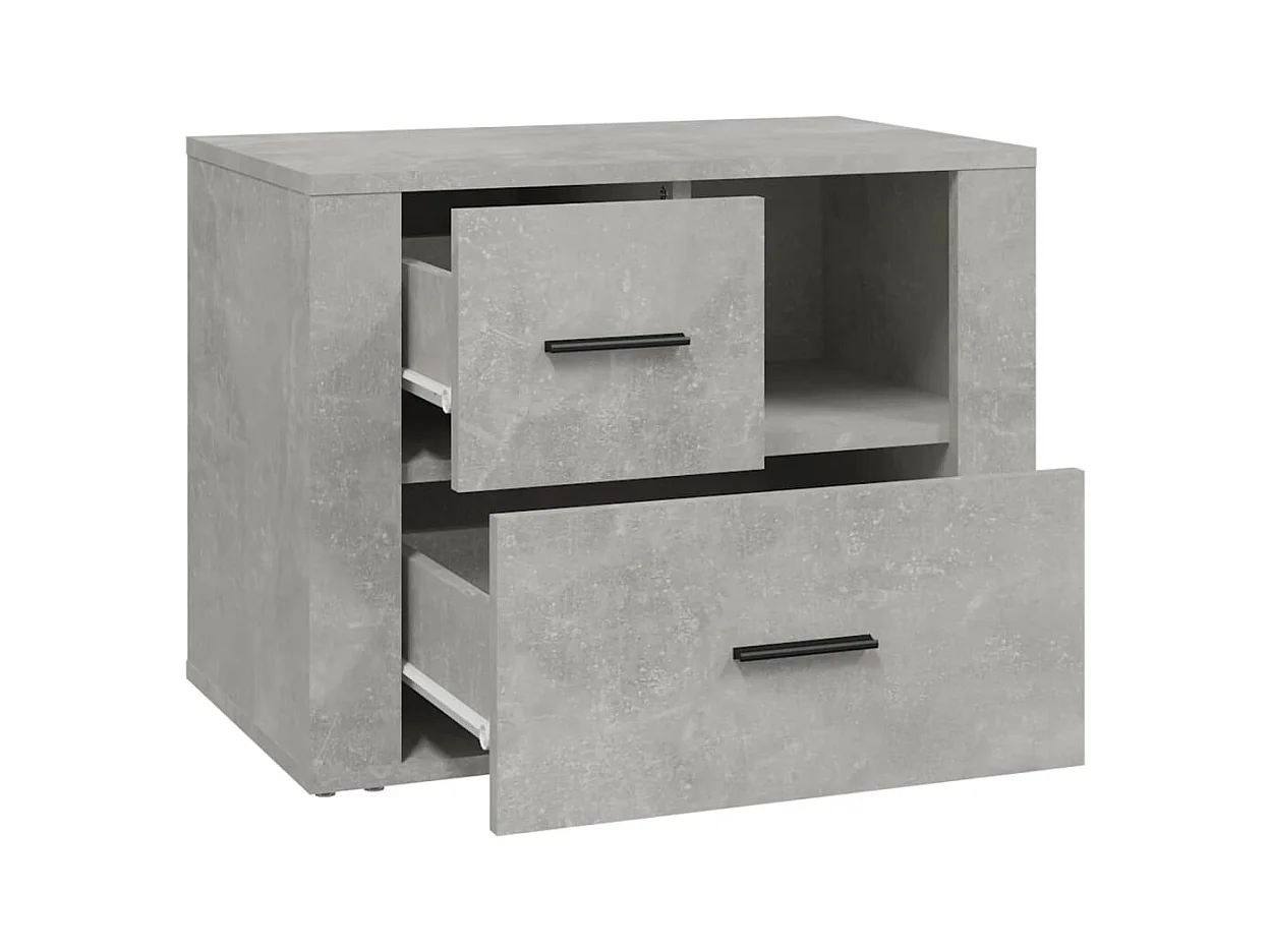 Sybe  Table de chevet Gris béton 60x36x45 cm Bois d'ingénierie