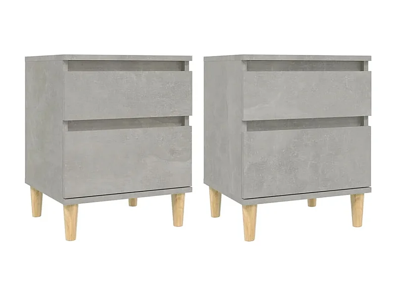 Montmorency  Tables de chevet 2 pcs Gris béton 40x35x50 cm