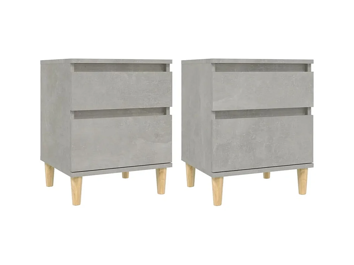 Montmorency  Tables de chevet 2 pcs Gris béton 40x35x50 cm