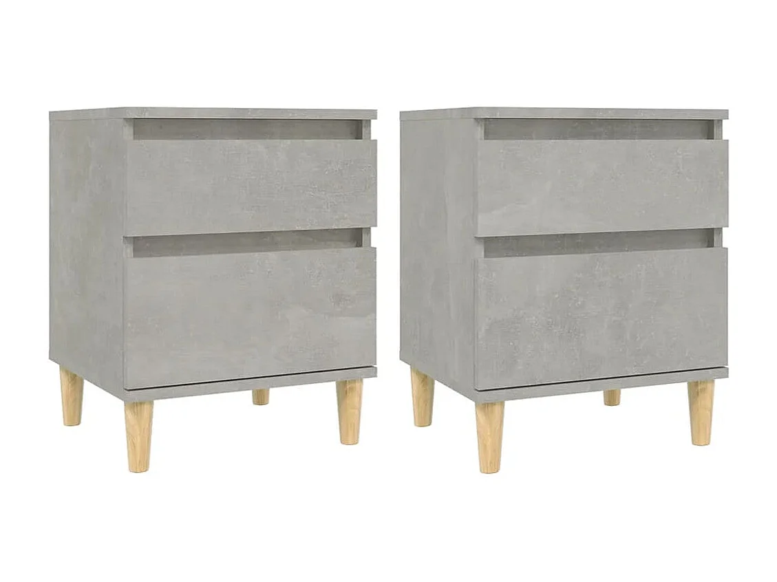 Montmorency  Tables de chevet 2 pcs Gris béton 40x35x50 cm