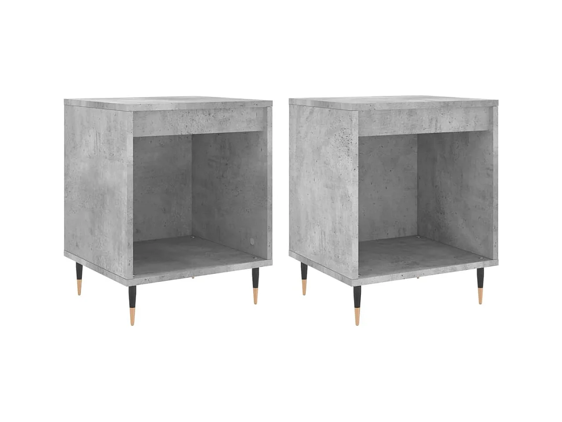 Dustin Mason  Nachtkastjes 2 st 40x35x50 cm bewerkt hout betongrijs