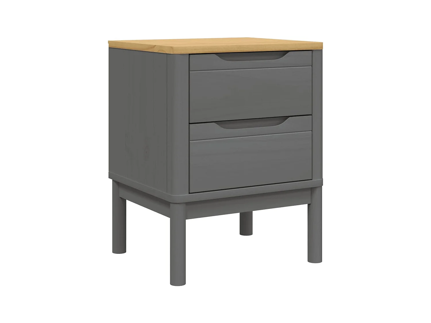 Skenda  Table de chevet FLORO gris 45x39x57 cm bois de pin massif