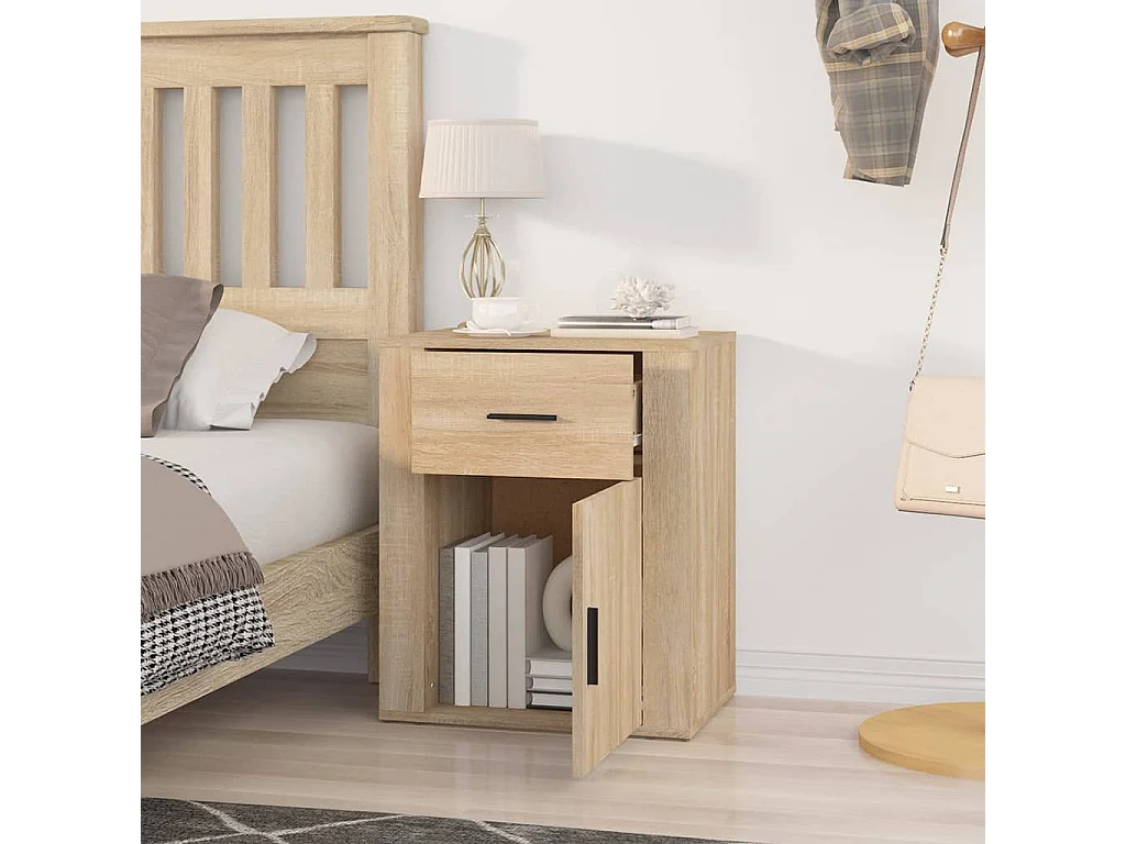 Arkport  Table de chevet Chêne sonoma 50x36x60 cm Bois d'ingénierie