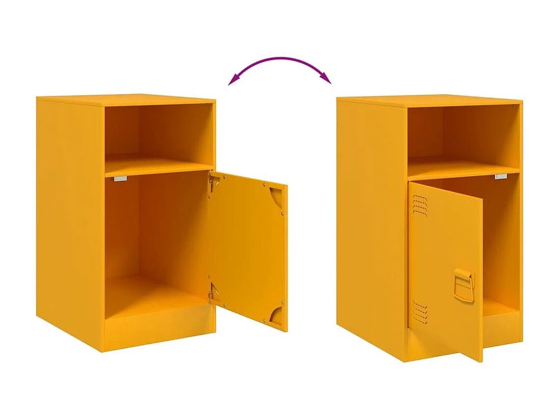 Chasity  Table de chevet jaune moutarde 34,5x39x62 cm acier