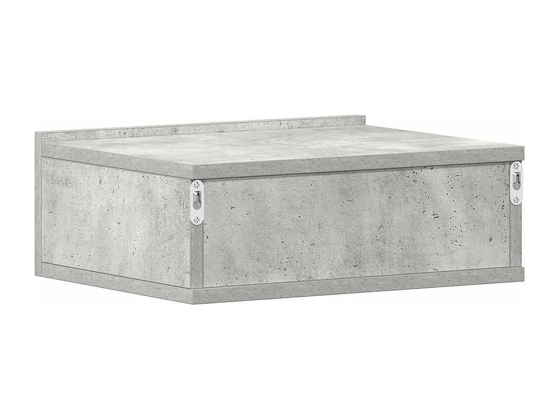 Stanford  Table de chevet flottante Gris béton Bois d'ingénierie